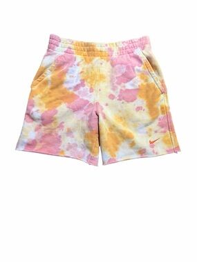 Nike Kids Tie-Dye Shorts - Pink, Yellow & White Size Medium